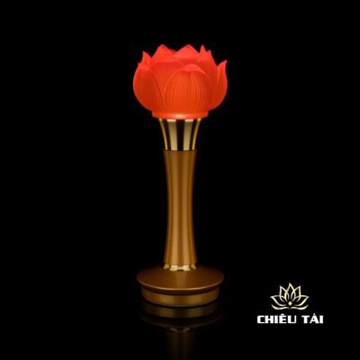 Alternative view of Đôi Đèn Ban Thờ Thần Tài "Cửu Liên Lưu Ly", Thân Đồng, Nhiều Kích Thước