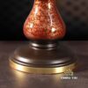 Chân Nến Đồng Vàng Vân Đá Nâu Đỏ Cao Cấp - Ảnh 4