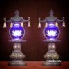 Đôi Đèn Ban Thờ Thần Tài "Liên Hoa Cổ Tự", Thân Hợp Kim Đồng, Cao 61cm - Ảnh 7