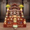 Bộ Ban Thờ Thần Tài Thổ Địa Ba Gian "Thái Hòa Hưng Vượng", KT 157*127*189cm