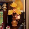 Bộ Ban Thờ Thần Tài Thổ Địa Sen Hồng Lá Xanh, "Tài Vượng" Dát Vàng, KT 87*87*78cm - Ảnh 6