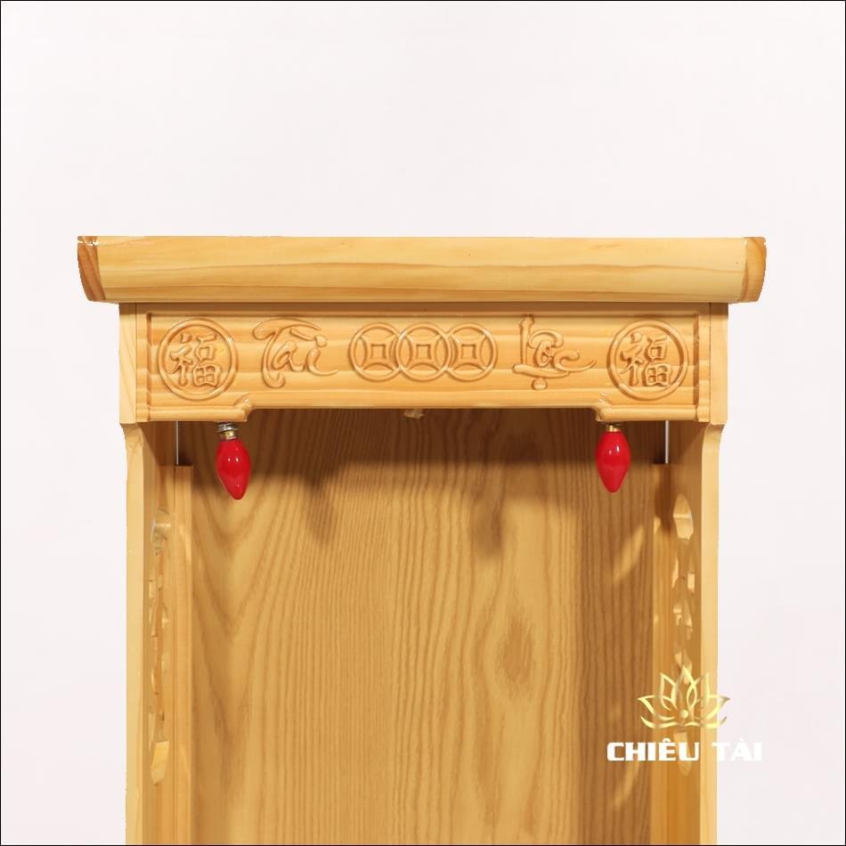 Ban Thờ Thần Tài Thổ Địa Mái Bằng Đương Đại Gỗ Thông, Nhiều Kích Thước - Ảnh 2