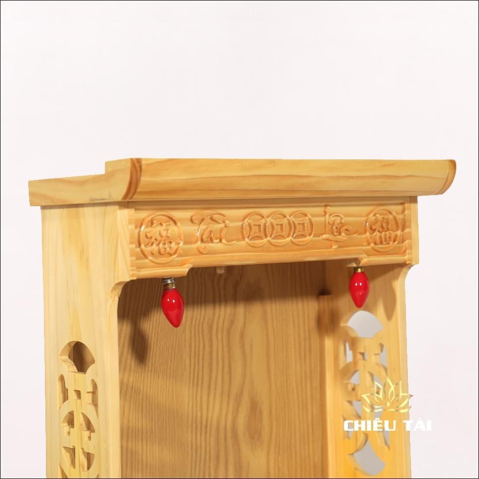 Ban Thờ Thần Tài Thổ Địa Mái Bằng Đương Đại Gỗ Thông, Nhiều Kích Thước - Ảnh 3