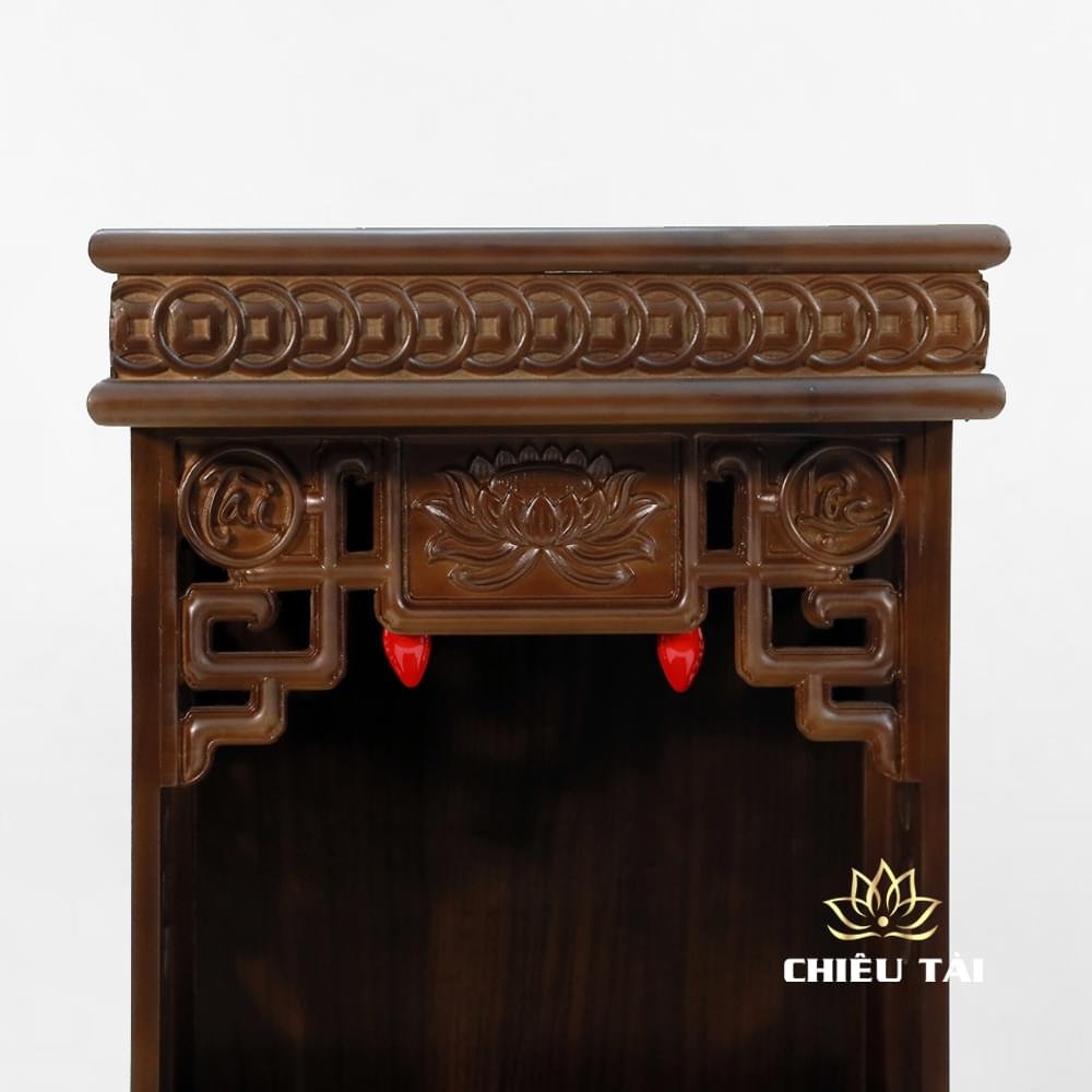 Ban Thờ Thần Tài Thổ Địa Mái Bằng Hoa Sen, Nhiều Kích Thước - Ảnh 3