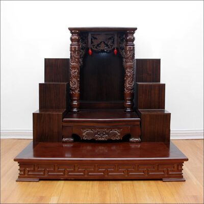 Combo Ban Thờ Thần Tài Thổ Địa Song Long Mái Bằng, KT 89*89*81cm