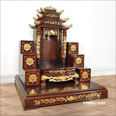 Alternative view of Combo Ban Thờ Thần Tài Thổ Địa "Thiên Đức" Dát Vàng, Nhiều Kích Thước