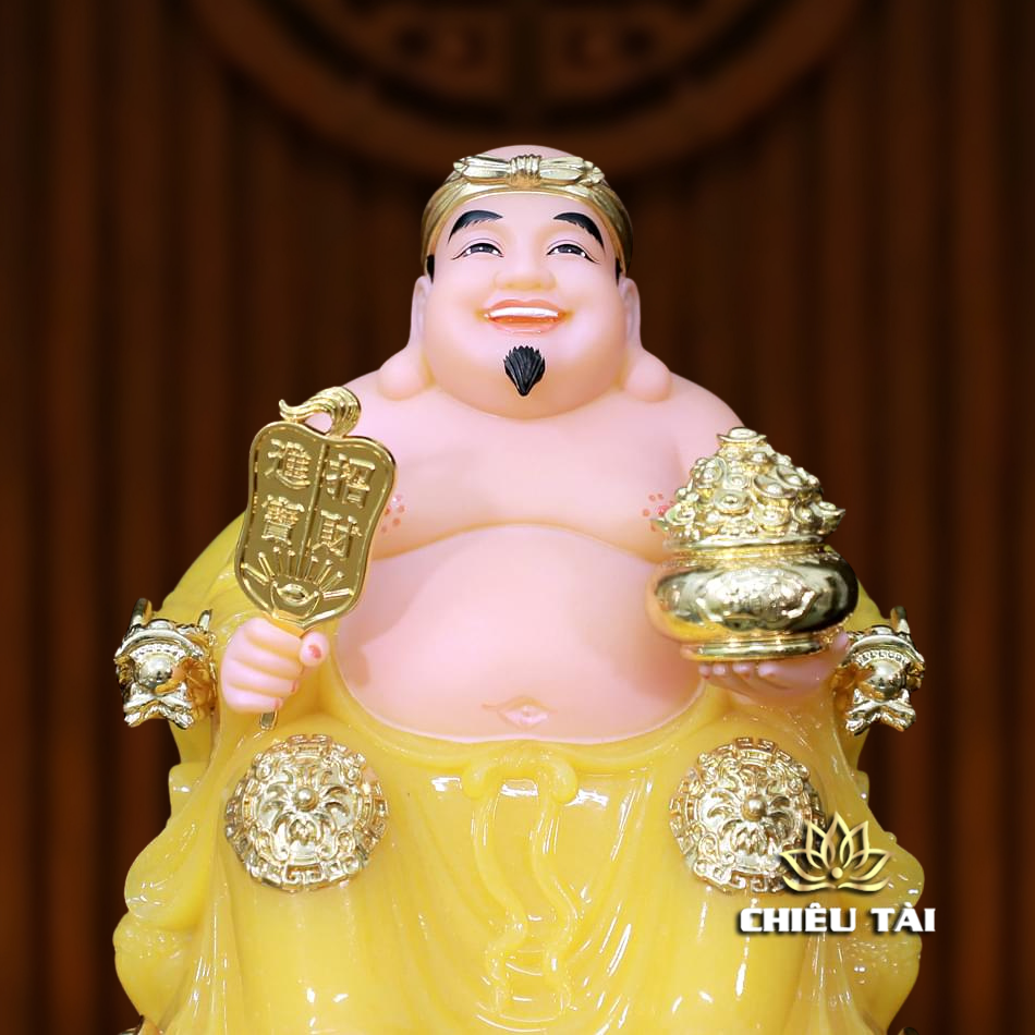 Bộ Tượng Thần Tài - Thổ Địa Bột Đá Thạch Anh Viền Vàng, Nhiều Kích Thước - Ảnh 9