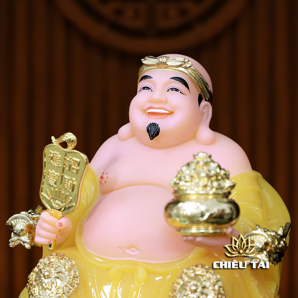 Bộ Tượng Thần Tài - Thổ Địa Bột Đá Thạch Anh Viền Vàng, Nhiều Kích Thước - Ảnh 10