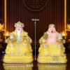 Bộ Tượng Thần Tài - Thổ Địa Bột Đá Thạch Anh Viền Vàng, Nhiều Kích Thước - Ảnh 12