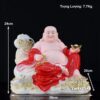 Tượng Ngài Di Lặc Ngồi Tự Tại Bột Đá Áo Đỏ, Nhiều Kích Thước - Ảnh 7