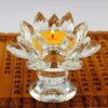 Đế Nến – Chân Đèn Cầy Hoa Sen Pha Lê Nhiều Màu, Cao 9cm
