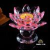 Đế Nến – Chân Đèn Cầy Hoa Sen Pha Lê Nhiều Màu, Cao 9cm - Ảnh 9