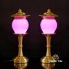 Đôi Đèn Ban Thờ Thần Tài "Nắp Ô Lưu Ly" Màu Xanh Ngọc, Cao 33cm - Ảnh 2