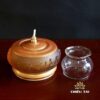 Đèn Dầu Lưu Ly Hoa Sen Nổi, Đế Đồng Vàng - Ảnh 3