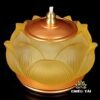 Đèn Dầu Bảo Liên Lưu Ly Chân Đồng Vàng, Cao 16cm - Ảnh 3
