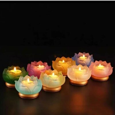 Đế Nến – Chân Đèn Cầy (Chân Nến – Chân Đèn Cầy) Lưu Ly Nhiều Màu, Đế Đồng