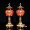 Đôi Đèn Ban Thờ Thần Tài "Hoa Sen Như Ý", Chất Liệu Thuỷ Lưu Ly ,Thân Hợp Kim, Cao 30cm - Ảnh 5