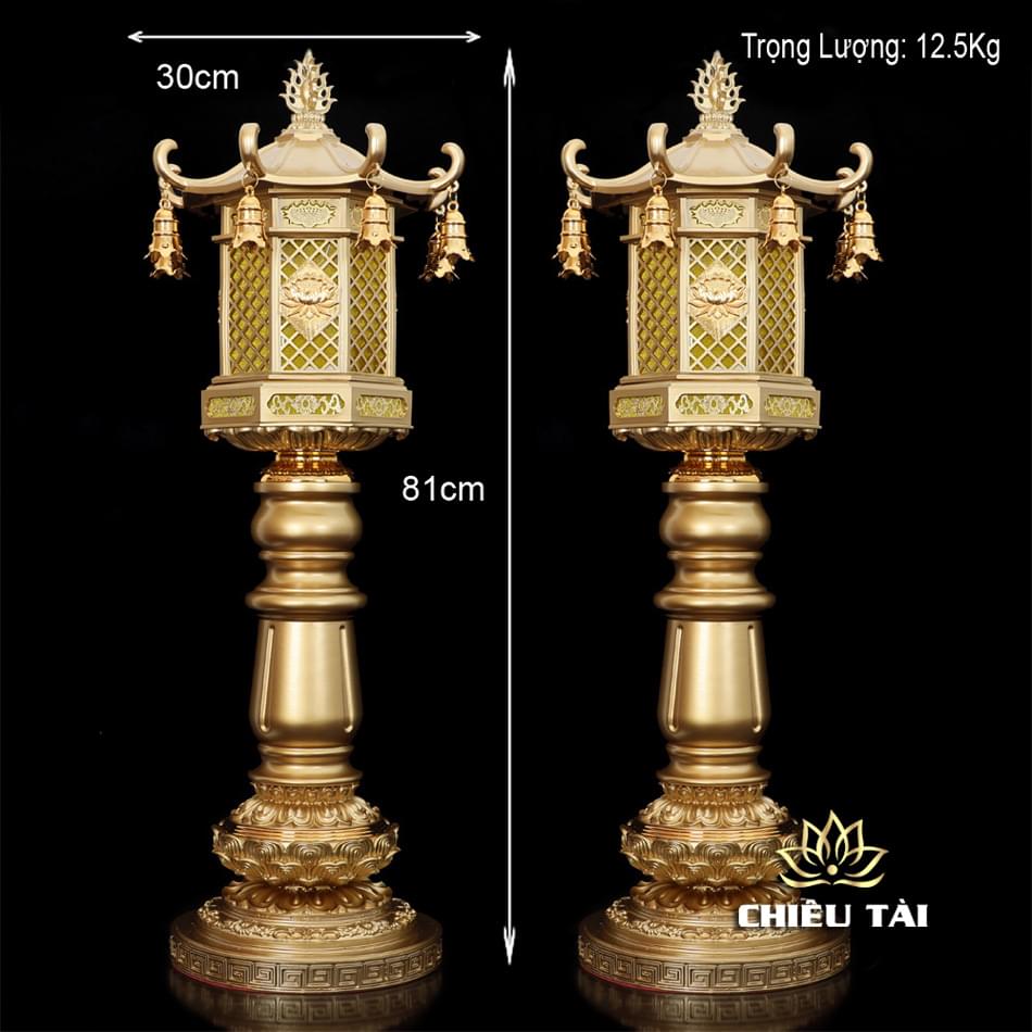 Đèn Lồng Nắp Ô Chuông Treo Thân Hợp Kim Đồng, Cao 81cm - Ảnh 11