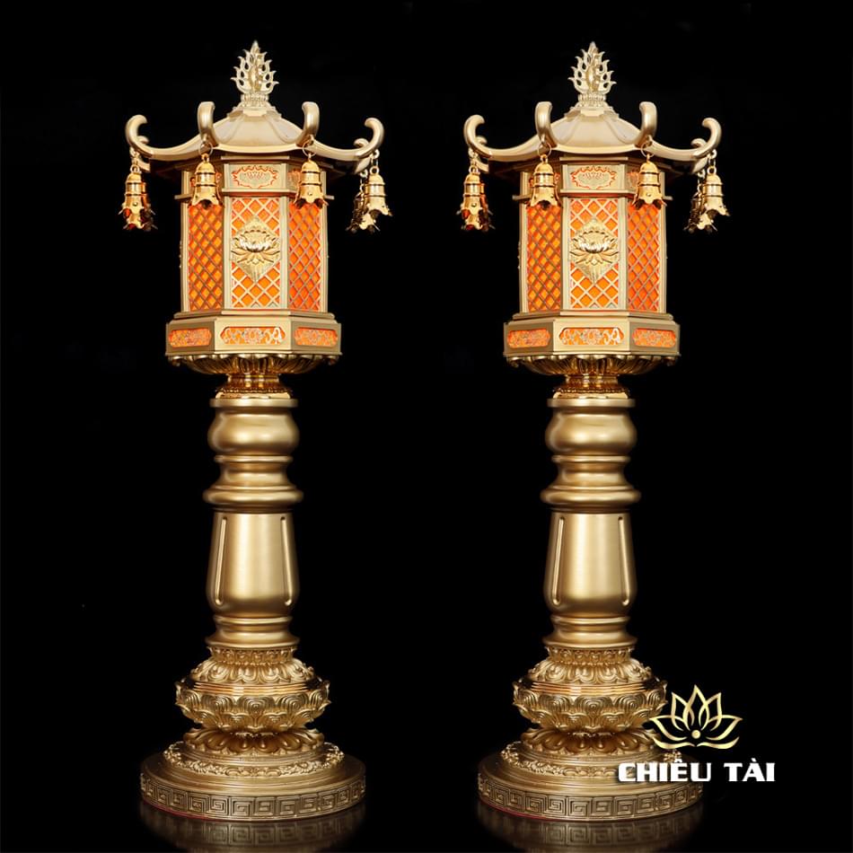 Đèn Lồng Nắp Ô Chuông Treo Thân Hợp Kim Đồng, Cao 81cm - Ảnh 2