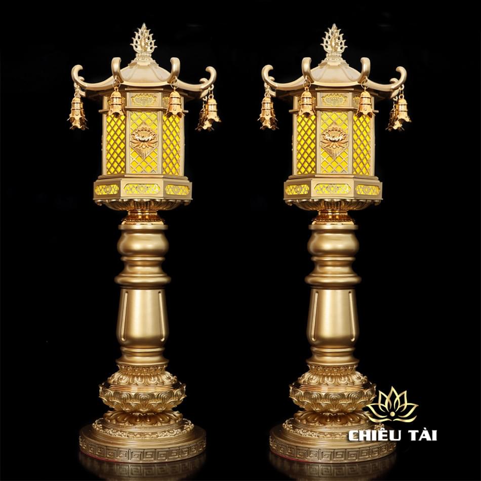 Đèn Lồng Nắp Ô Chuông Treo Thân Hợp Kim Đồng, Cao 81cm - Ảnh 3