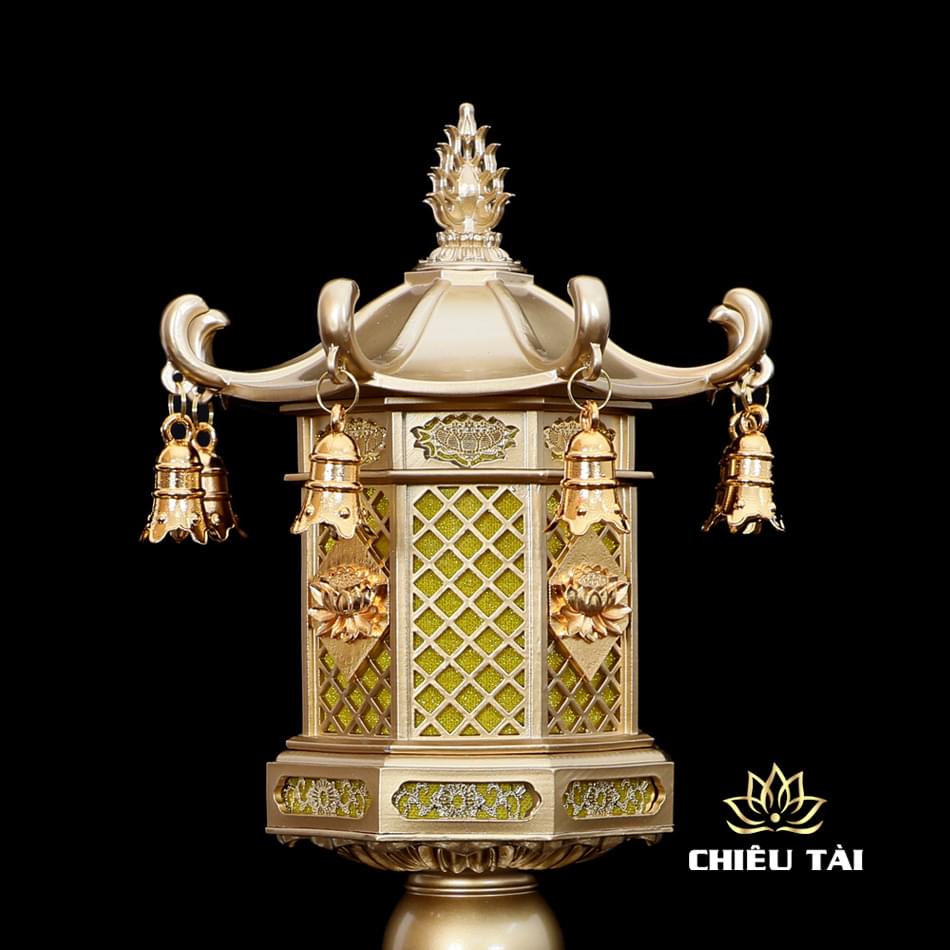 Đèn Lồng Nắp Ô Chuông Treo Thân Hợp Kim Đồng, Cao 81cm - Ảnh 4