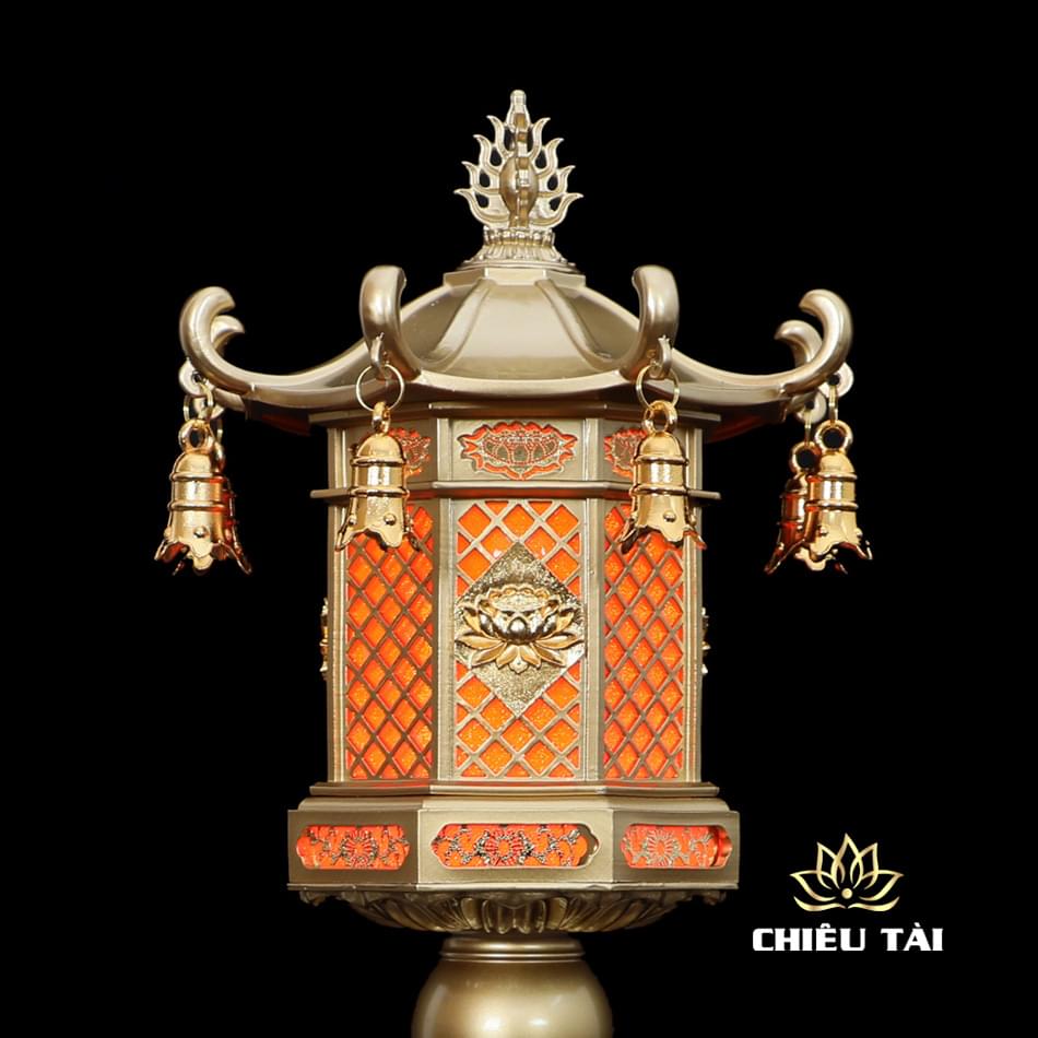Đèn Lồng Nắp Ô Chuông Treo Thân Hợp Kim Đồng, Cao 81cm - Ảnh 6