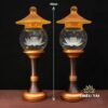 Đôi Đèn Ban Thờ Thần Tài "Đèn Cầu Hoa Sen Nắp Ô" Thân Hợp Kim Đồng, Nhiều Cỡ - Ảnh 15