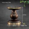 Chân Nến Đồng Vàng Vân Đá Đen Cao Cấp - Ảnh 6