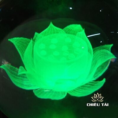 Alternative view of Đôi Đèn Ban Thờ Thần Tài ''Đèn Cầu Nắp Ô'', Thân Đồng In Hoa Sen, Cao 65cm, 85cm