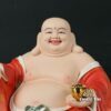 Tượng Ngài Di Lặc Ngồi Tự Tại Sứ Đỏ Viền Vàng, Nhiều Kích Thước - Ảnh 2