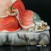 Tượng Ngài Di Lặc Ngồi Tự Tại Sứ Đỏ Viền Vàng, Nhiều Kích Thước - Ảnh 5