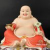Tượng Ngài Di Lặc Ngồi Đằng Vân Sứ Đỏ Viền Vàng, Nhiều Kích Thước - Ảnh 2