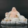 Tượng Ngài Di Lặc Ngồi Tự Tại Sứ Trắng Viền Vàng, Nhiều Kích Thước