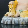 Tượng Ngài Di Lặc Ngồi Tự Tại Sứ Vàng Viền Vàng, Nhiều Kích Thước - Ảnh 3
