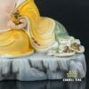 Tượng Ngài Di Lặc Ngồi Tự Tại Sứ Vàng Viền Vàng, Nhiều Kích Thước - Ảnh 4