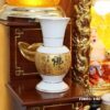 Bộ Bàn Thờ Thần Tài Thổ Địa Sứ Trắng Tâm Kinh "Thiên Đức" Dát Vàng, KT 97*97*125cm - Ảnh 10