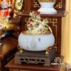 Bộ Bàn Thờ Thần Tài Thổ Địa Sứ Trắng Tâm Kinh "Thiên Đức" Dát Vàng, KT 97*97*125cm - Ảnh 12