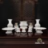 Ly Nước Thờ Bằng Gốm Trắng Hoa Sen Viền Vàng, Nhiều Kích Cỡ - Ảnh 5