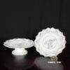 Đĩa Thờ (Mâm Bồng) Gốm Trắng Hoa Sen Viền Vàng, Nhiều Kích Cỡ - Ảnh 2