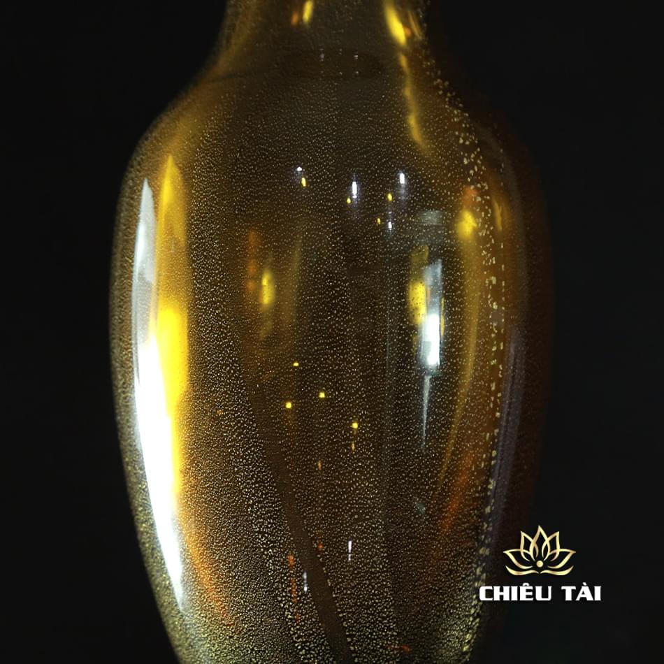 Lọ Hoa Thần Tài Lưu Ly Quan Âm Kim Ngọc Màu Hổ Phách, Cao 25.5cm - Ảnh 3