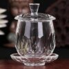 Ly Nước Thờ Trong Suốt Bằng Thuỷ Tinh, Có Nắp, Cao 8.5cm