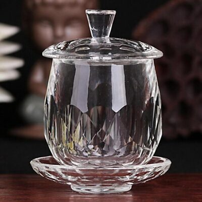 Ly Nước Thờ Trong Suốt Bằng Thuỷ Tinh, Có Nắp, Cao 8.5cm