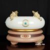 Bát Tụ Bảo Tì Hưu Bạch Ngọc, Có Đế Xoay, Đường Kính 29cm - Ảnh 3