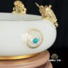 Bát Tụ Bảo Tì Hưu Bạch Ngọc, Có Đế Xoay, Đường Kính 29cm - Ảnh 4