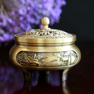 Lư Xông Trầm Thần Tài Bằng Đồng, Kích Thước 8x9.5cm
