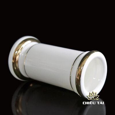 Alternative view of Ống Hương Sứ Đức Hóa Trắng Viền Vàng, Nhiều Kích Thước