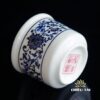 Bộ 3 Chén Nước Bằng Sứ Trắng Hoa Sen Xanh - Ảnh 5