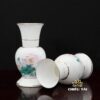 Lọ Hoa Thần Tài Sứ Trắng Hoa Sen Hồng Lá Xanh, Nhiều Kích Cỡ - Ảnh 2