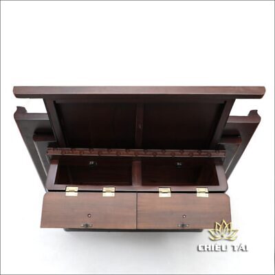 Alternative view of Bàn Thờ Treo Tường "Tài Vượng" Gỗ Hương Đá, Màu Óc Chó, KT 81*48*20cm