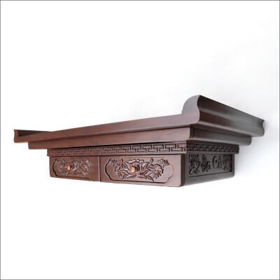 Bàn Thờ Treo Tường "Đại Cát" Gỗ Hương Đá, Màu Óc Chó, KT 97*59*20cm
